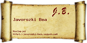 Javorszki Bea névjegykártya